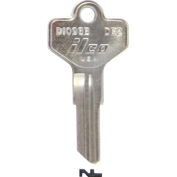 Ilco Dexter Nickel Plated House Key DE2 / D1098B, 10PK IAL2931701B - main