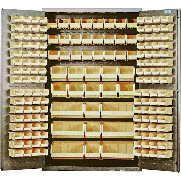 Quantum Storage Systems BEIGE STORAGE CABINET W/171 CLEAR BINS QSC-BG-48CL - main