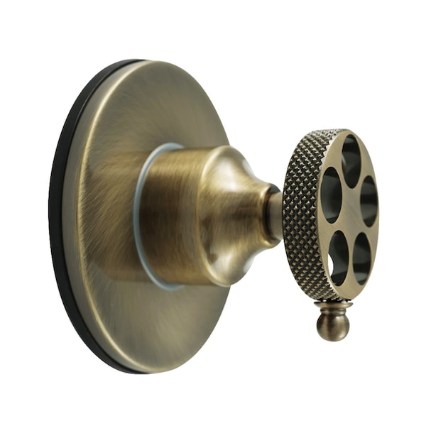 Kingston Brass Single-Handle Three-Way Diverter Valve with Round Trim Kit, Antique Brass KS3033RKX - main