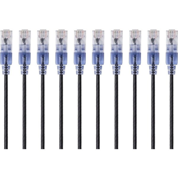 Monoprice Slim Cat6A Patch Cable, PK10, 14 ft.Black 15169 - main