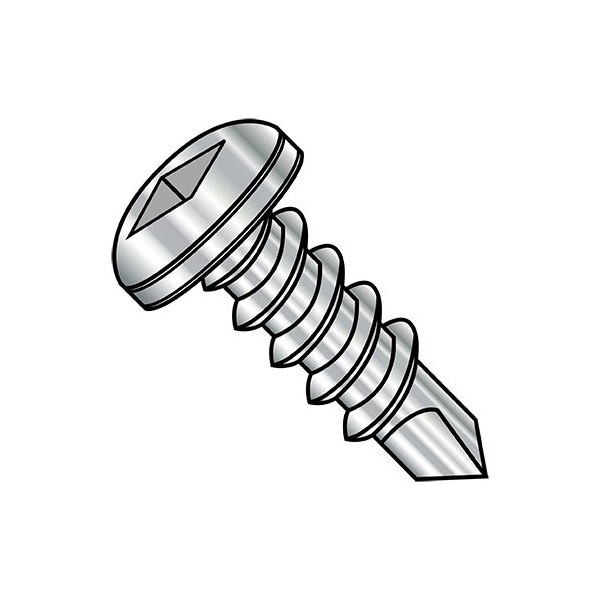 Zoro Select 1/4-14X1/2 Square Pan Sds F/T Stainless Steel, 2000Pk 1408KQP410 - main