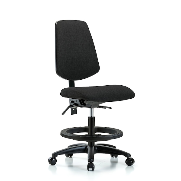 Blue Ridge Ergonomics Fab Med Bench Chair, Bk, BF, Cast, Blk, No Arms, 22" to 29" Height, Black BR-FMBCH-MB-RG-T1-A0-BF-RC-F42 - main