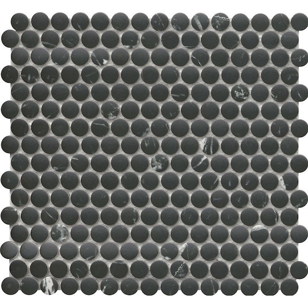 Emser Tile Elegan Series Porcelain Mosaic Tile, 12 in L Tile, 11 in W Tile, Pressed Edge, Nero, 20PK W95ELEGNE1112MOPM - main