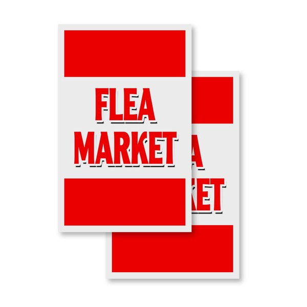 Signmission Flea Market, Vinyl Decals Only 24 Inch x 36 Inch, Vinyl Decal, 2PK DSB-2436-2PACK-Flea Market - main