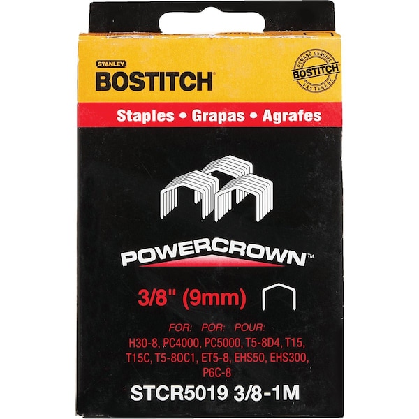 Bostitch Powercrown Hammer Tacker Staple 3/8 In., 1000PK STCR50193/8-1M - main