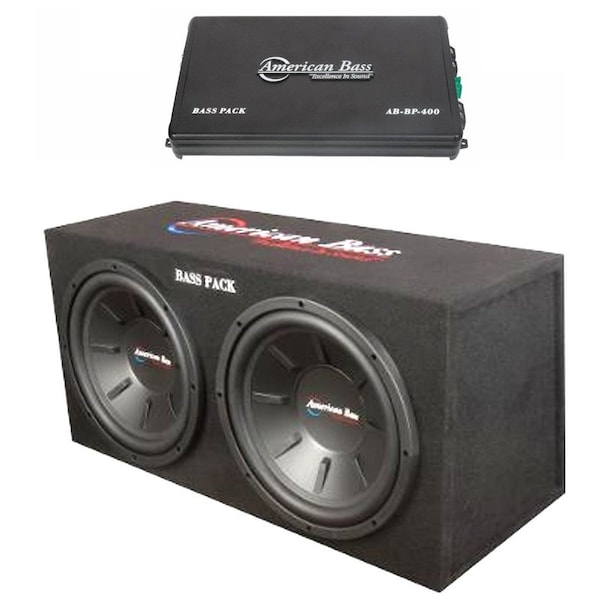 American Bass Dual 12-in Woofer Box with Two Woofers W/ Matched Audio Bass Amplifier BASSPACK - main