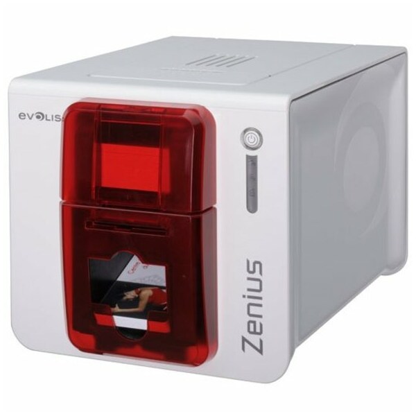 Evolis Zenius Classic Fire Red Printer without option, USB- with Cardpresso XXS Lite software licence ZN1U0000RS - main