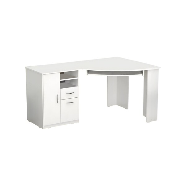 Homeroots 59" White Corner Computer Desk With Two Drawers 249807 - main