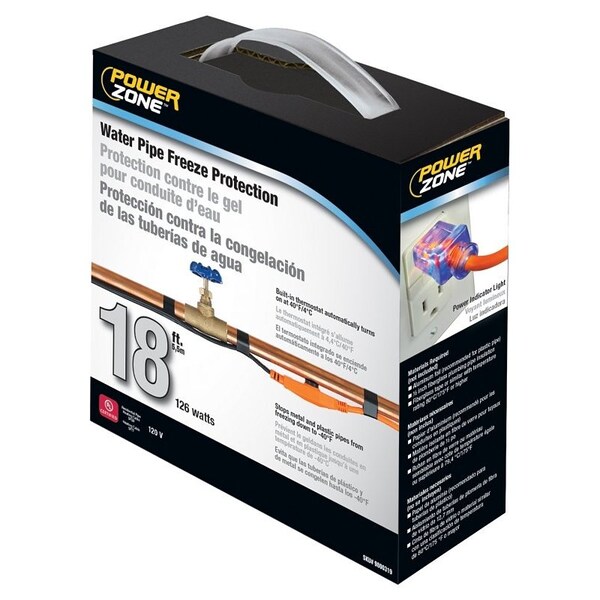 Powerzone Heat Tape Pipe 18Ft 126W Therm ORPHC12618 - main