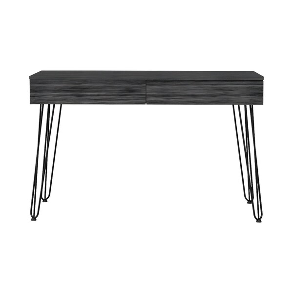 Homeroots 47" Gray and Black Computer Desk With Two Drawers 403814 - main