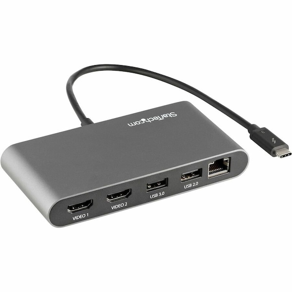Startech.Com THUNDERBOLT 3 CERTIFIED MINI DOCK - 40GB VIDEO & DATA/DUAL MONITOR 4K 60HZ HDMI/ TB3DKM2HDL - main