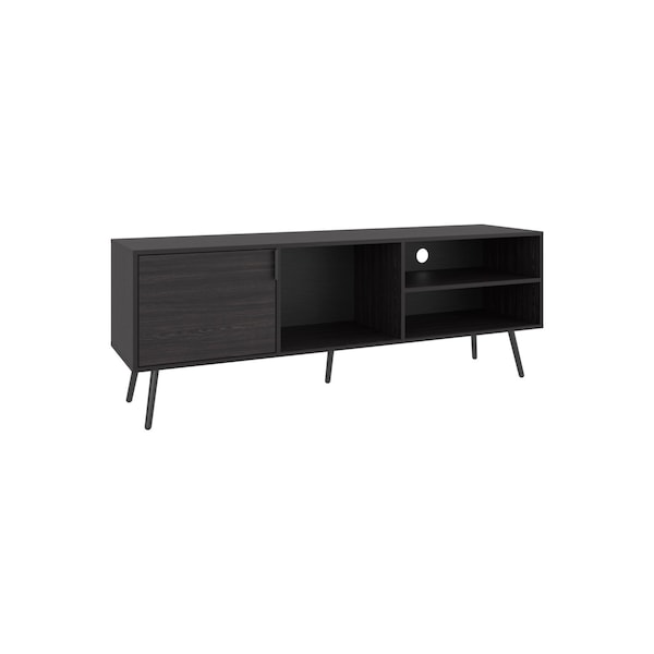 Homeroots 63in Black Wood Enclosed and Open Storage TV Stand 734183 - main