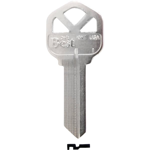 Do It Best Kwikset Nickel Plated House Key KW1 / 1176 DIB, 10PK IAP99990907 - main