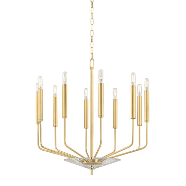 Hudson Valley Lighting Gideon 10 Light Chandelier 24.25 In. Aged Brass 2610-AGB - main