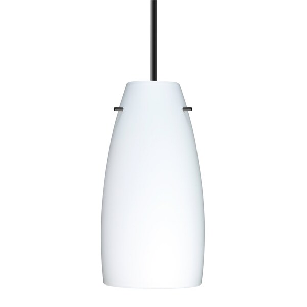 Besa Lighting Besa Tao 10 Pendant, Opal Matte, Black Finish, 1x 9W LED 1JT-151207-LED-BK - main