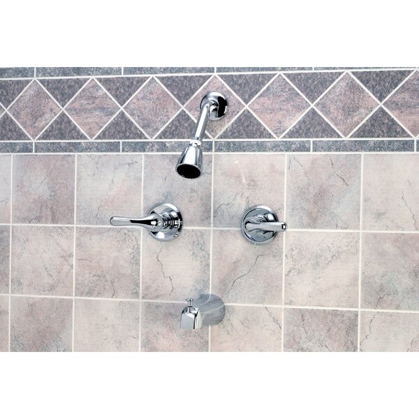 Home Impressions Chrome 2-Handle Metal Lever Tub & Shower Faucet F2014501CP-JPA3 - main
