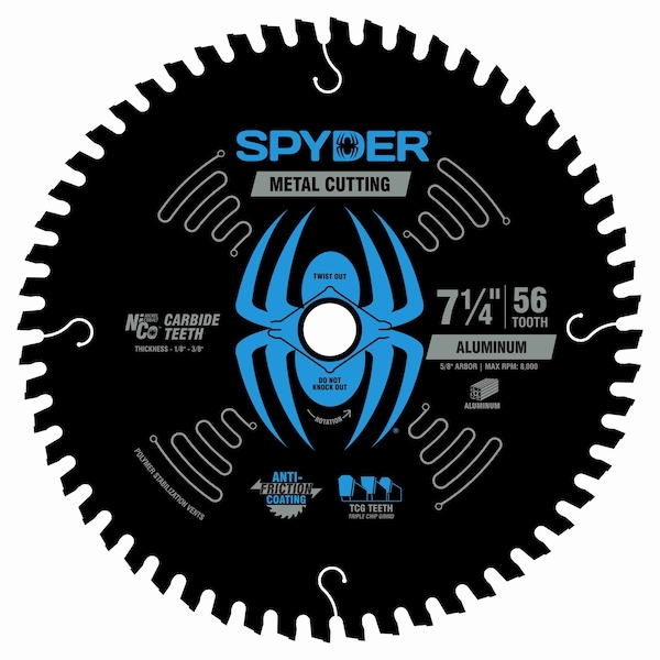 Spyder 7-1/4-Inch 56-Tooth Saw Blade for Aluminum 13517 - main