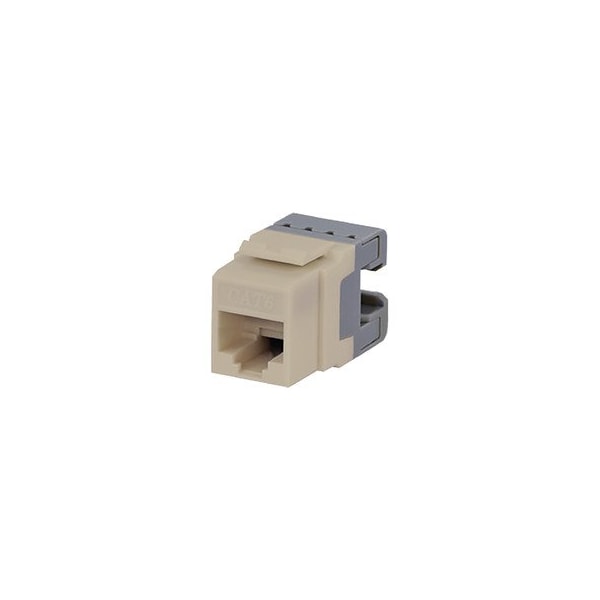 Cable Wholesale Cat6 Keystone Jack, Lite Almond, 180 degree Configuration, RJ45 Female to 110 Pinchdown IDC 326-122LA - main