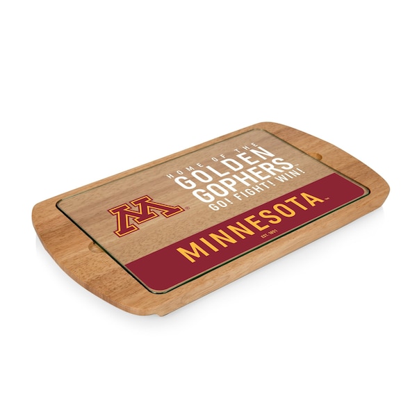 Picnic Time Family Of Brands NCAA Minnesota Golden Gophers Billboard Glass Top Cheese Board - Charcuterie Boards, Parawood 911-01-505-364-0 - main