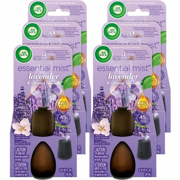Air Wick Essential Mist Scented Diffuser Oil Refills - Oil - 0.7 fl oz (0 quart) - Lavender & Almond, 6PK 98552 - main