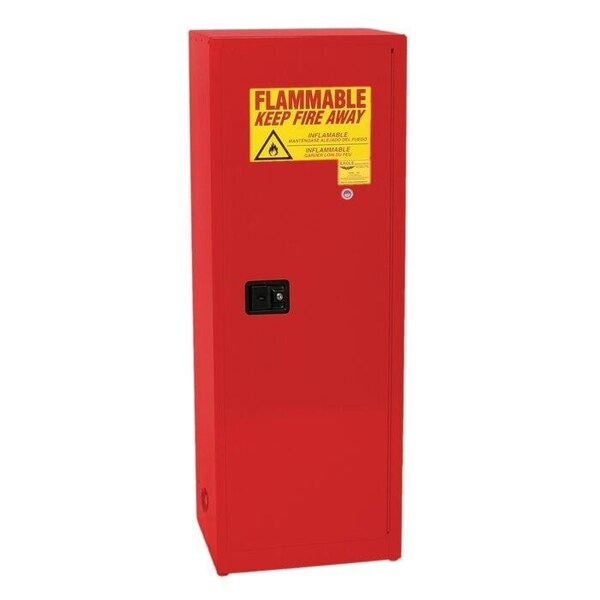 Eagle Mfg Hazardous Material Storage Cabinet, 24 gal, 3 Shelves, Steel, 23 1/4 in W x 65 in H x 18 in D, Red 2310XRED - main