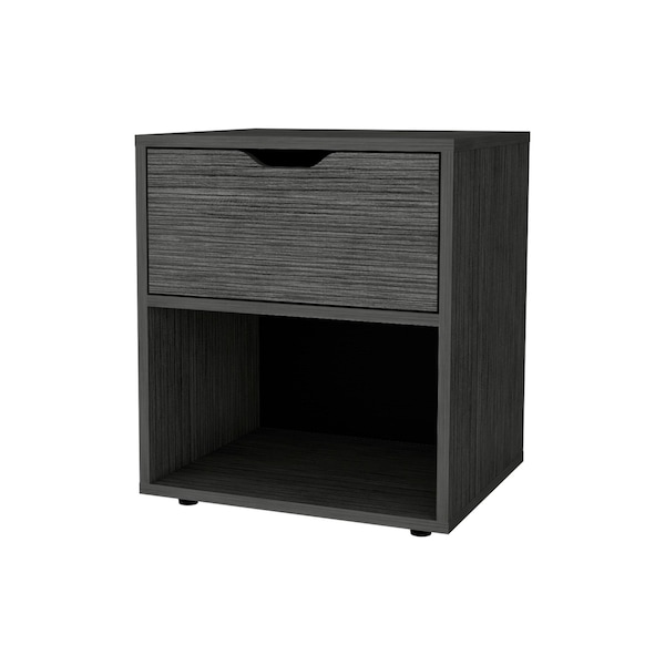 Homeroots 20" Gray Wood One Drawer Nightstand 553687 - main