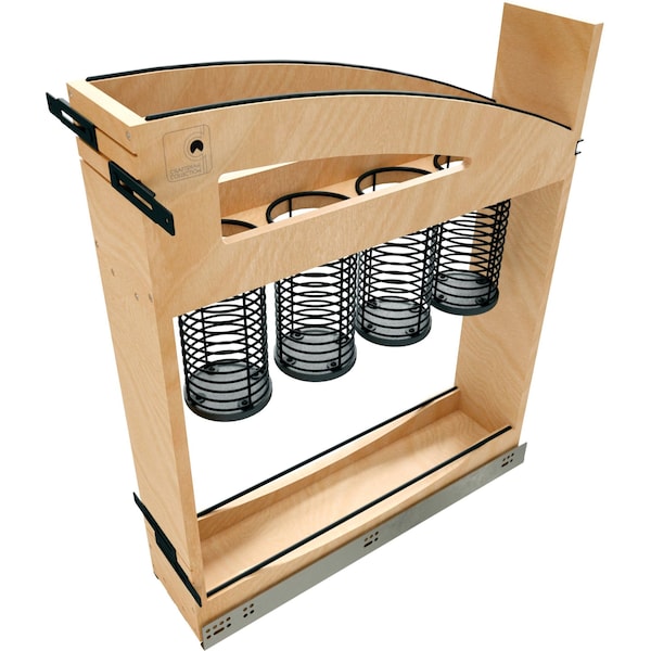 Rev-A-Shelf Base Organizer Utensil 21-21/32inD x 5-15/16in W x 25-5/8inH Soft-close Wood/Black Craftsman 448UTCC-BCSC-5MB - main