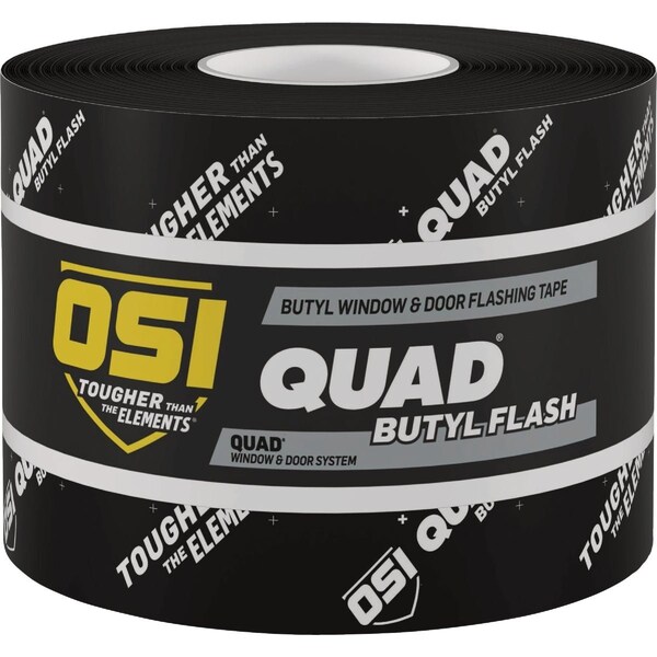 Osi QUAD 9''x75 ' Butyl Flash Self-Adhering Flexible Flashing Tape Black Roll 2876267 - main