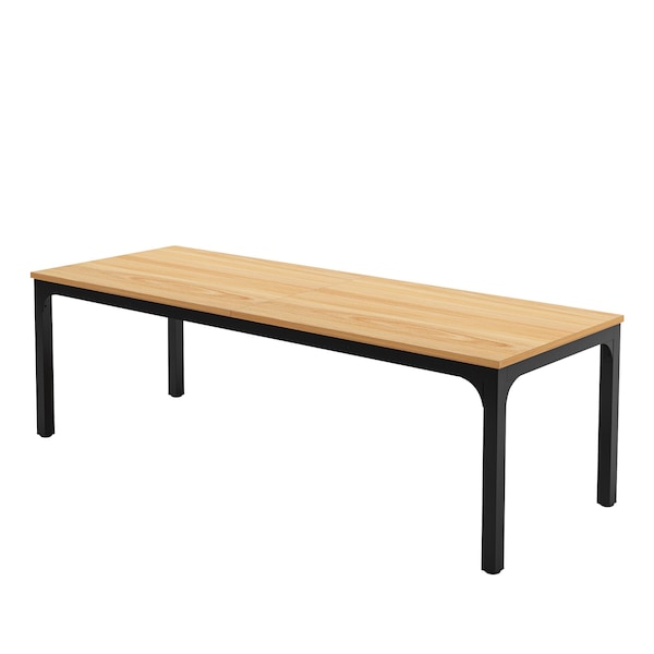 Homeroots 46" Natural and Black Wood and Iron Dining Table 635737 - main