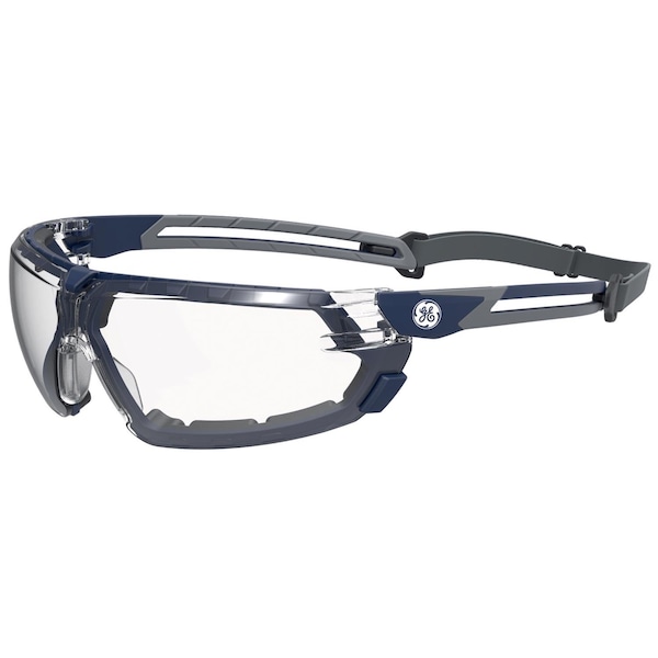 General Electric 11S Series Anti-Fog Impact-Resistant Safety Glasses Clear Lens Blue/Gray Frame 1 pk GE111CAF - main