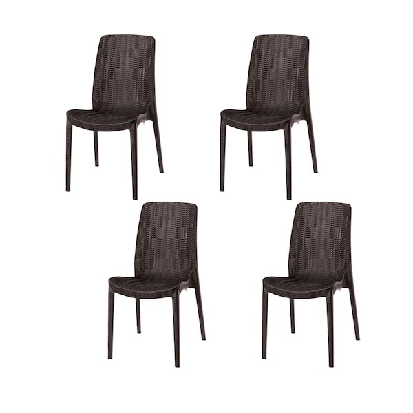 Lagoon Rue Resin Stackable Rattan Style Dining Chairs, 4PK 7025N3-SSLGS - main