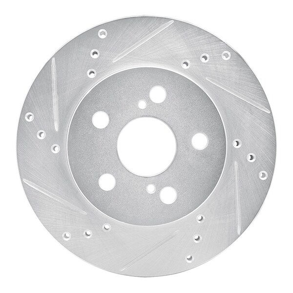 Dynamic Friction Co DFC Brake Rotor - Drilled and Slotted - Silver 631-76151L - main