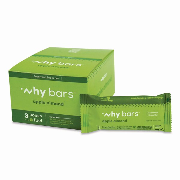 Why Bars Superfood Snack Bar, Apple Almond, 2.04 oz Bar, 12PK WHY16208 - main