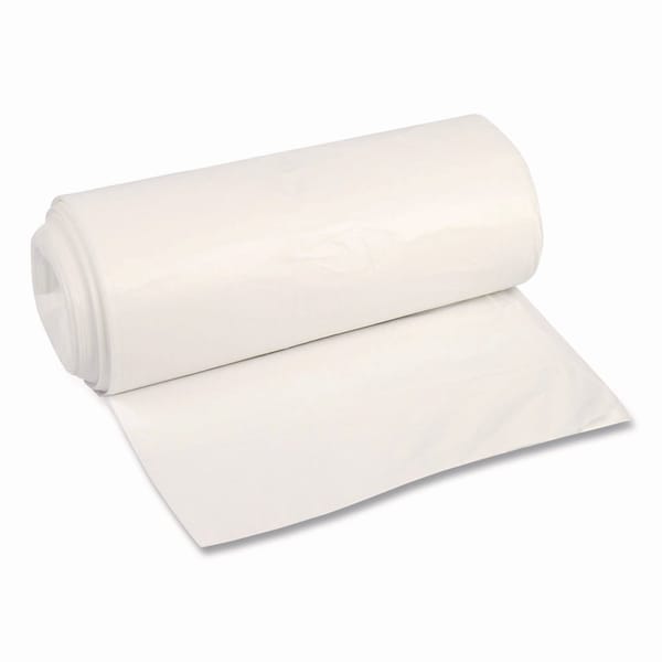Boardwalk High-Density Can Liners, 45 gal, 22 mic, 40 x 48, Natural, Perforated Roll, 150PK Z8048WNKR01 - main