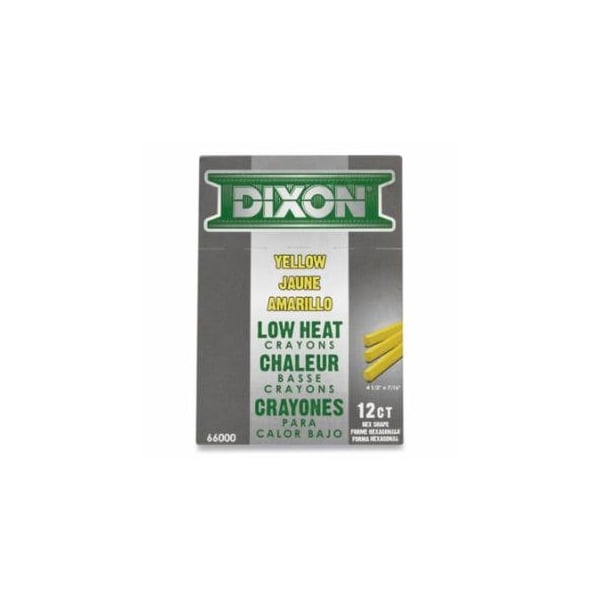 Dixon Ticonderoga Low Temperature Metal Marking Crayon, 1/2 in x 4-1/2 in, Yellow, 12PK 464-66000 - main