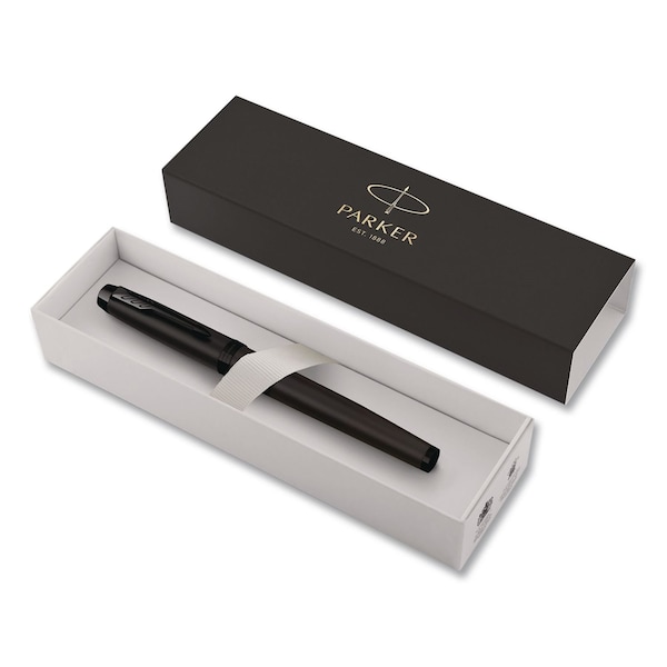 Parker IM Rollerball Pen, Monochrome Collection, Stick, Fine, Black Ink, Matte Black/PVD Barrel 2127743 - main