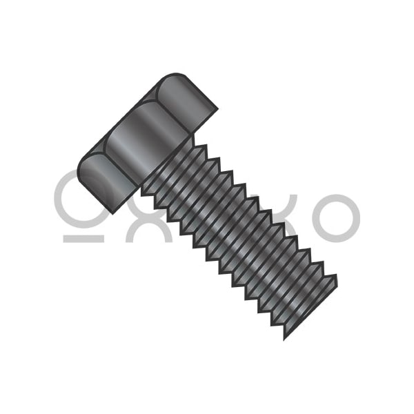 Oxoxo 10-32X3/4 Unslotted Indented Hex Head Machine Screw Fully Threaded Black Oxide, 5000PK 384452 - main