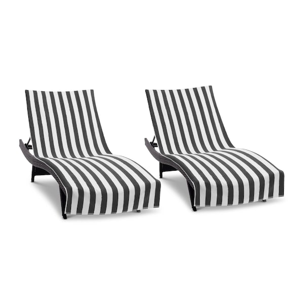 Hospeco California Cabana Chaise Cover 30x85 Black - Pack of 2, 2PK P-CC-CABANA-BK - main