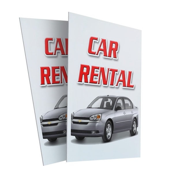 Signmission Car Rental, Plastic Signs Only 24 Inch x 36 Inch, Corrugated Plastic, 2PK CSB-2436-2PACK-Car Rental - main