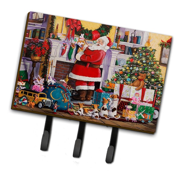 Carolines Treasures 6 x 2 x 9 in. Santa Claus Placing the Presents Leash or Key Holder PJH3003TH68 - main