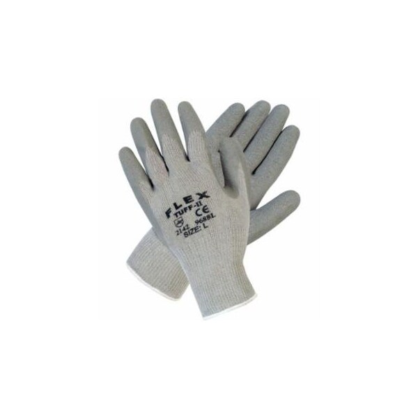 Mcr Safety Flex Tuff-II Latex Coated Gloves, Large, Gray, 12PK 127-9688L - main