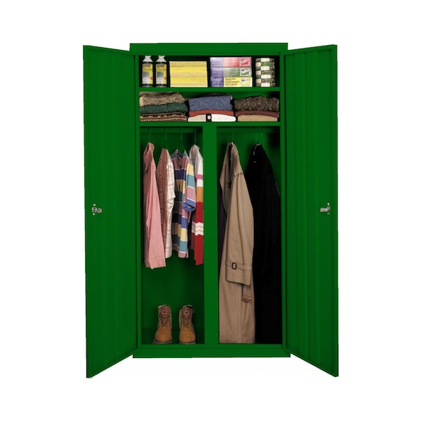 Steel Cabinets Usa Storage Cabinet, 72 in H, 36 in W, Leaf Green, 2 Shelves W-367224DS-L GRN - main