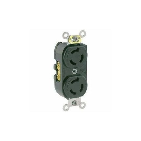 Leviton LockingReceptacle, 15A, 1-1/2hp, 250VAC, Blk 4550 - main