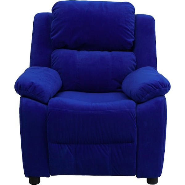 Flash Furniture Kids Recliner, 26" to 39" x 28", Upholstery Color: Blue, Weight Capacity: 90 lb. BT-7985-KID-MIC-BLUE-GG - main