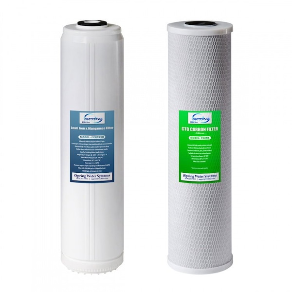 Ispring Water Systems Whole House Water Filter Replacement Set, One Carbon Block Cartridge and One Lead Reducing Cartridge F2WGB22BPB - main