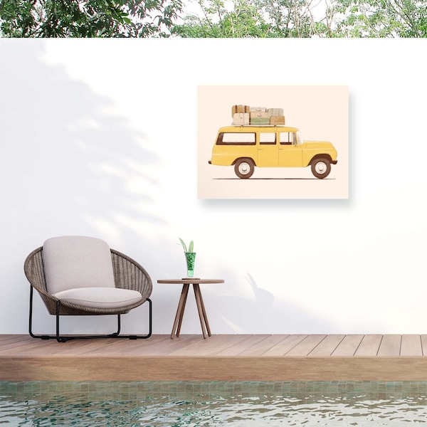 Trademark Fine Art Outdoor Canvas Art Florent Bodart 'Summer Car' Wall Art for Patios, or Gardens 1X30013-OC2432WR - main