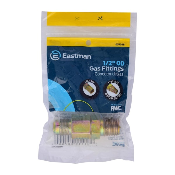 Brasscraft Eastman 1/2 in. Flare X 1/2 in. D MIP 6.8 in. Brass Gas Connector 65726B - main