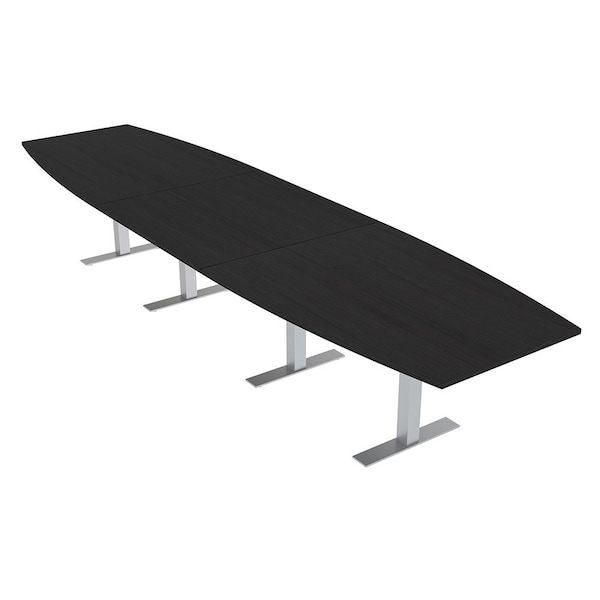 Skutchi Designs 16ft Boat Conference Table With Power | Harmony Series | 16 Person Meeting Room Table HAR-BOT-48X192-T-U999ST19-NA - main