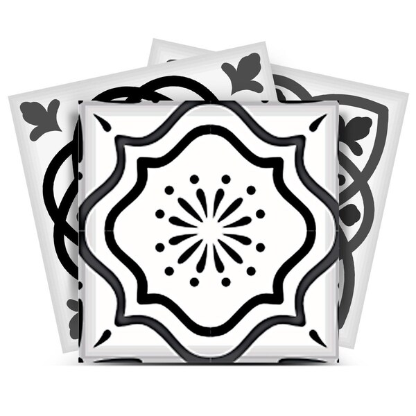 Homeroots 7" x 7" Shades of Grey Mosaic Peel and Stick Removable Tiles 400477 - main