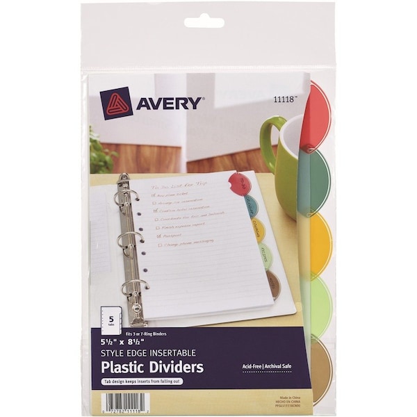 Avery Insertable Style Edge Plastic Dividers 11118 - main